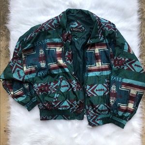 Retro Tribal print windbreaker